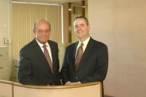 Photo of Dennis Norden (left) and Michael O'Gorman, President, Centrue Bank/North.